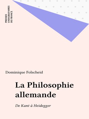 cover image of La Philosophie allemande